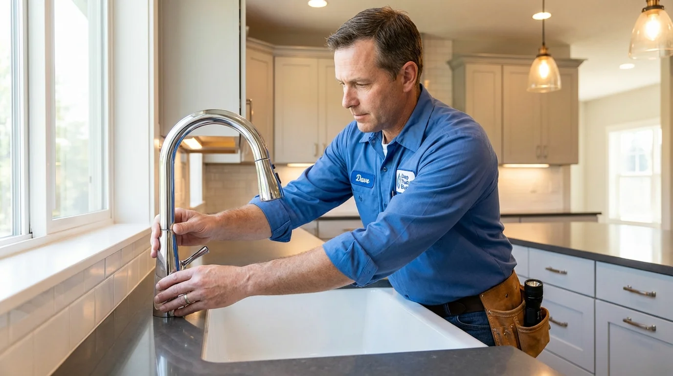 Kitchen faucet installation by Johns Plumbing LLC in Marlow